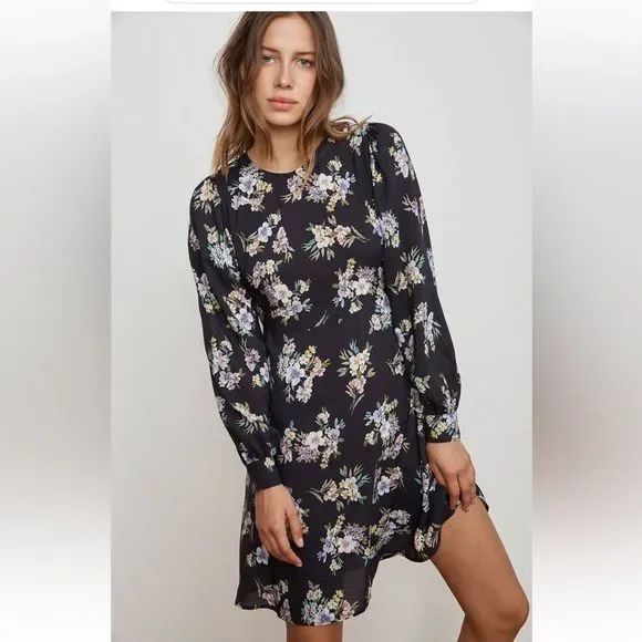 Velvet by graham and Spencer Winola Floral Printed Challis dress size medium - Picture 2 of 11